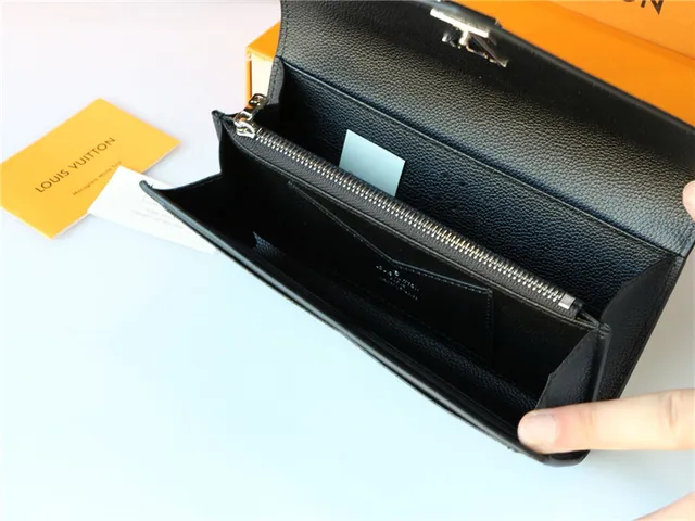 Louis Vuitton Black Silver Envelope Flap Pebbled Leather Long Wallet 4