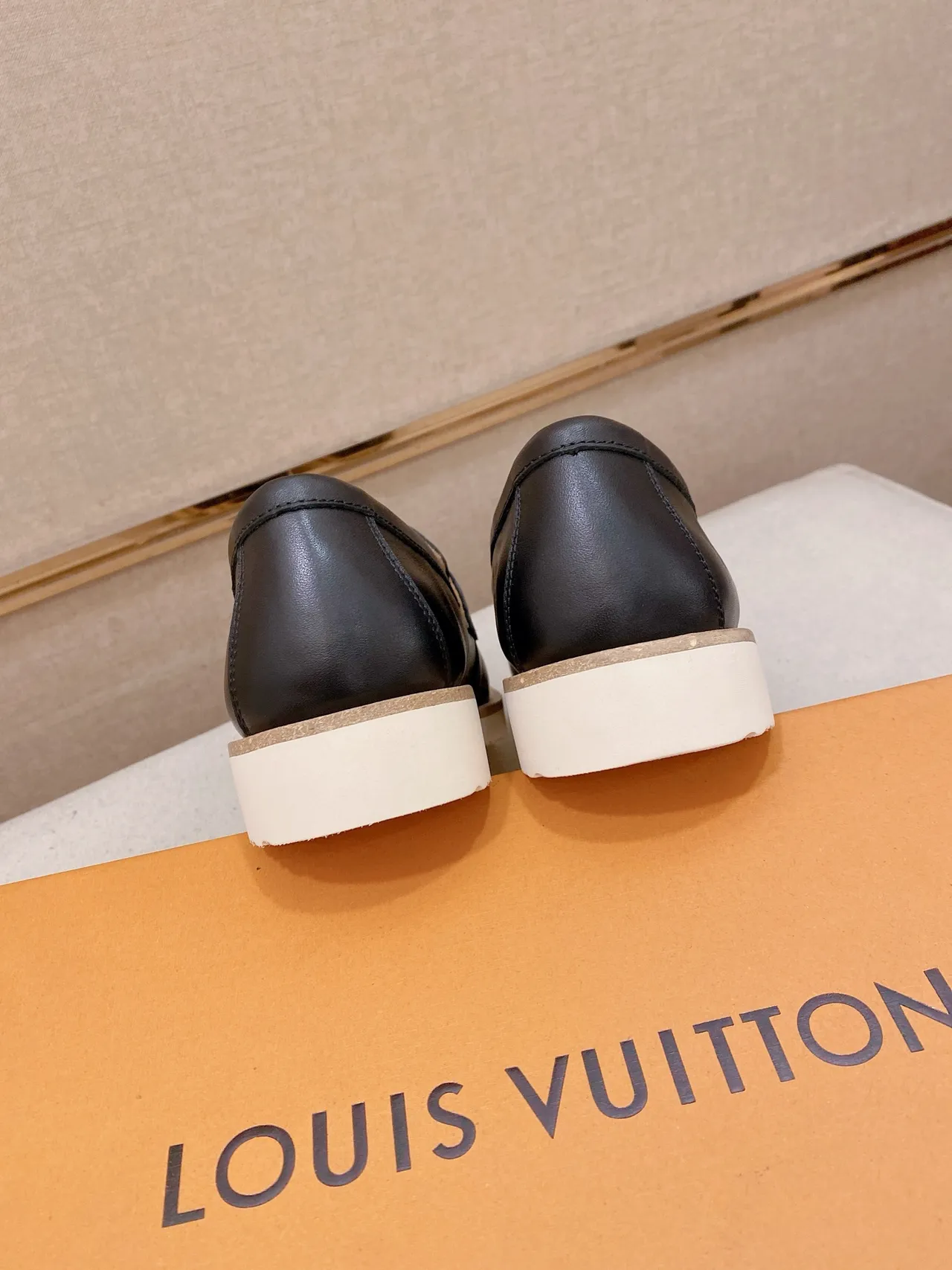 Louis Vuitton Black White Leather Buckle Strap Loafer 3