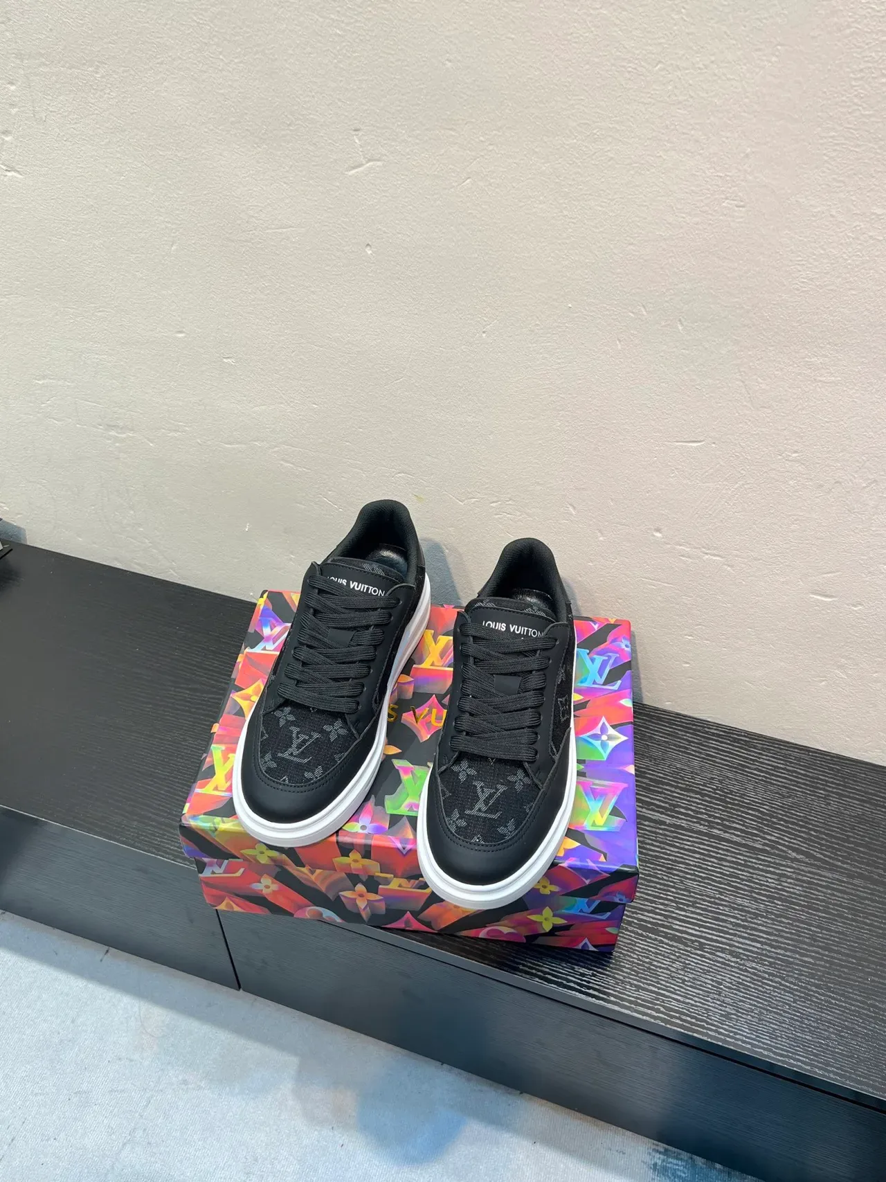 Louis Vuitton Black White Monogrammed Textile Upper Low-Top Silhouette Lifestyle Sneakers 2