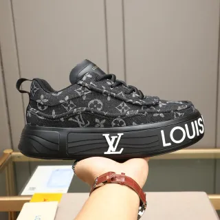 Louis Vuitton কালো সাদা Monogrammed Textile Upper Oversized Platform Sole Chunky Sneakers
