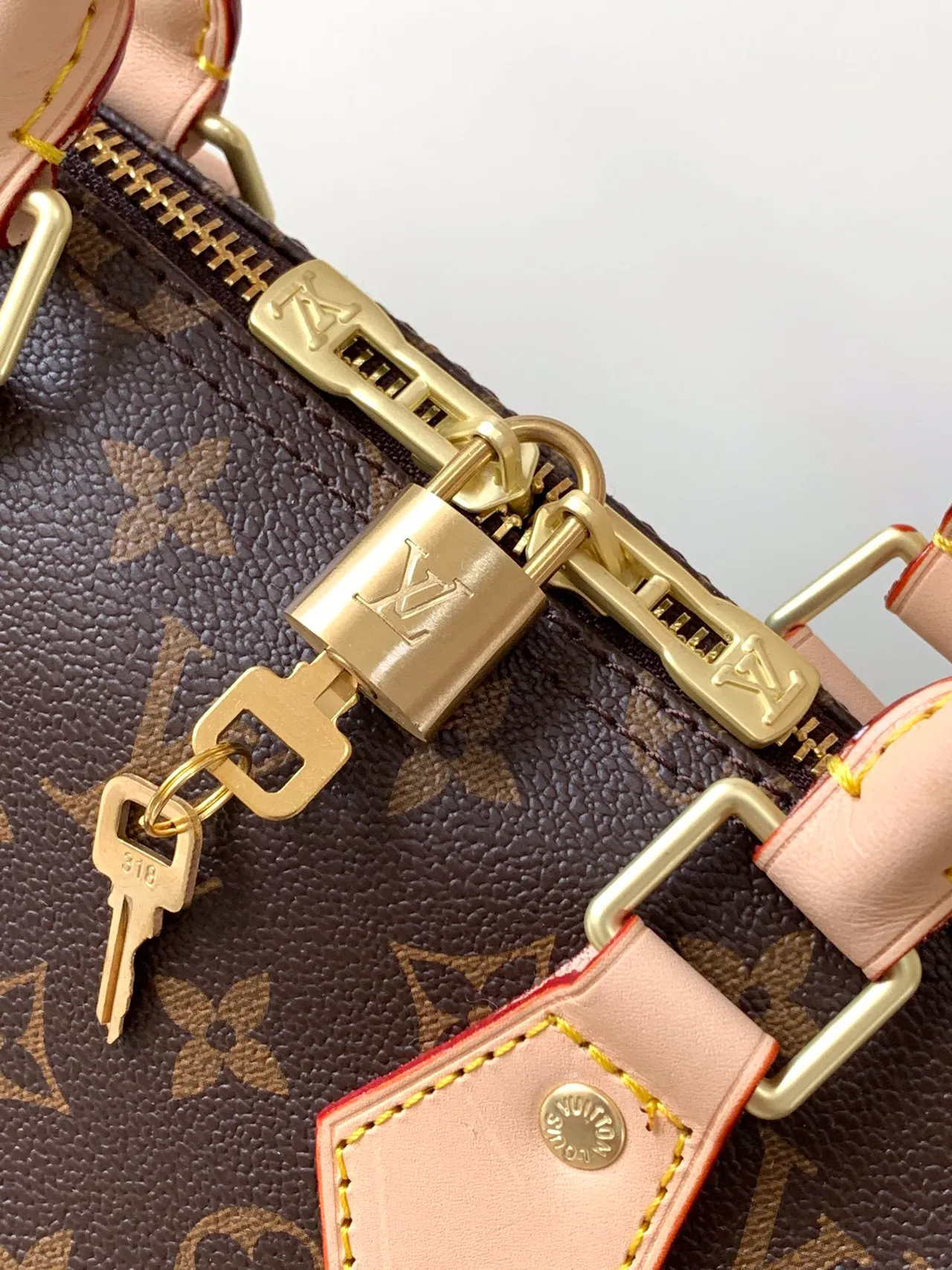 Louis Vuitton বাদামি বেইজ মোনোগ্রাম ক্যানভাস ট্যান চামড়া ট্রিম বোস্টন ব্যাগ 2
