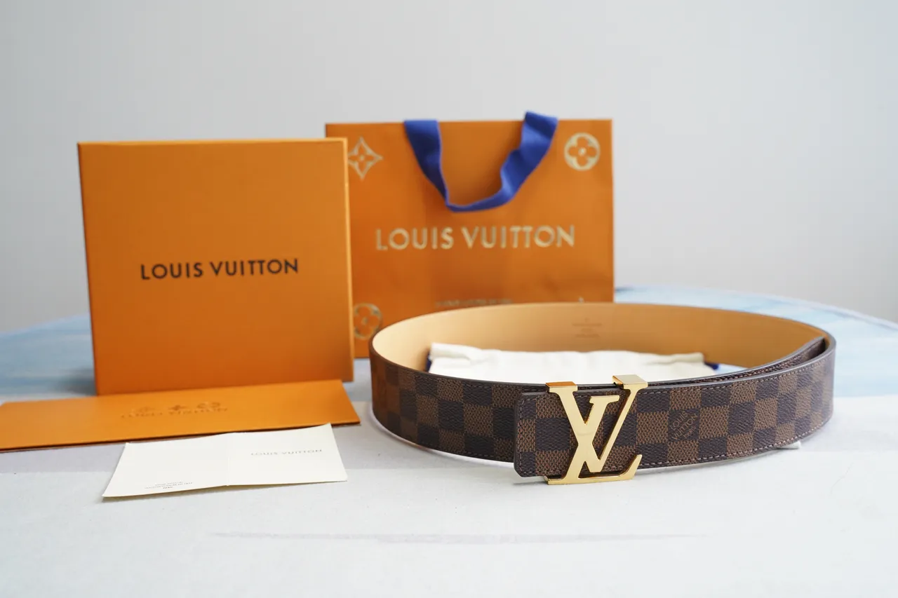 Louis Vuitton marrón dorado Damier Ebène Canvas LV Turnlock Buckle Correa de cuero 3