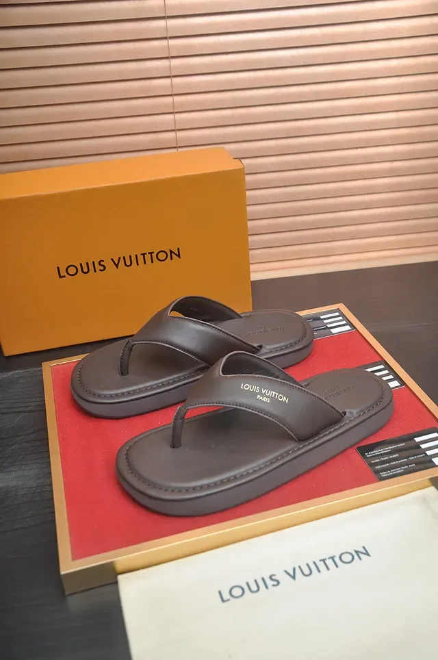Louis Vuitton Brown Leather Thong Slipper 4