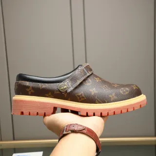 Louis Vuitton Brown Orange Monogram Canvas Slip-On Clog Casual Shoes