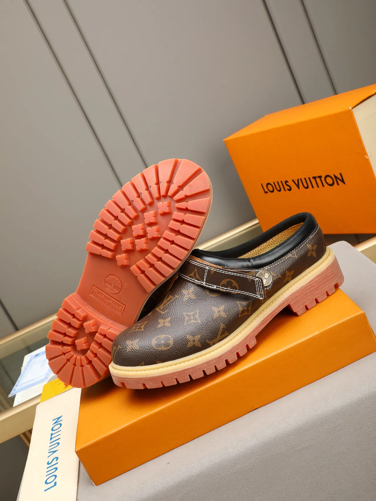 Louis Vuitton Chaussures casuales Marron Orange Monogram Canvas Slip-On Clog 4