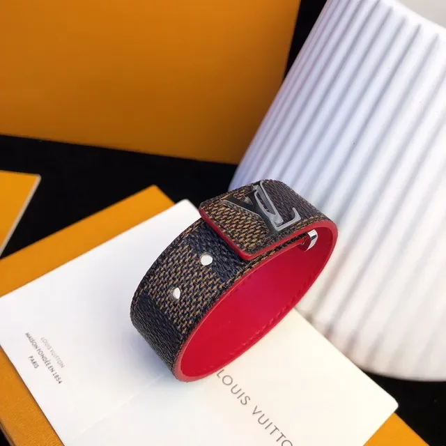 Louis Vuitton 棕红 老花 帆布 金属 LV 扣 皮带 8