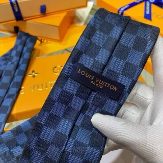 Louis Vuitton Checkerboard Navy Blue Necktie