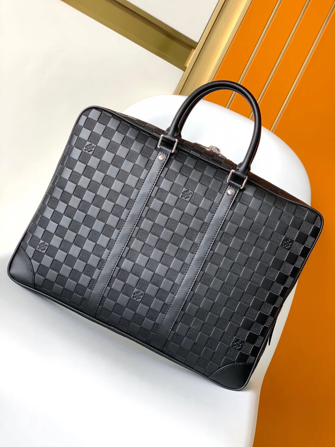 Louis Vuitton Damier Graphite Checkered কালো Boston Bag 5