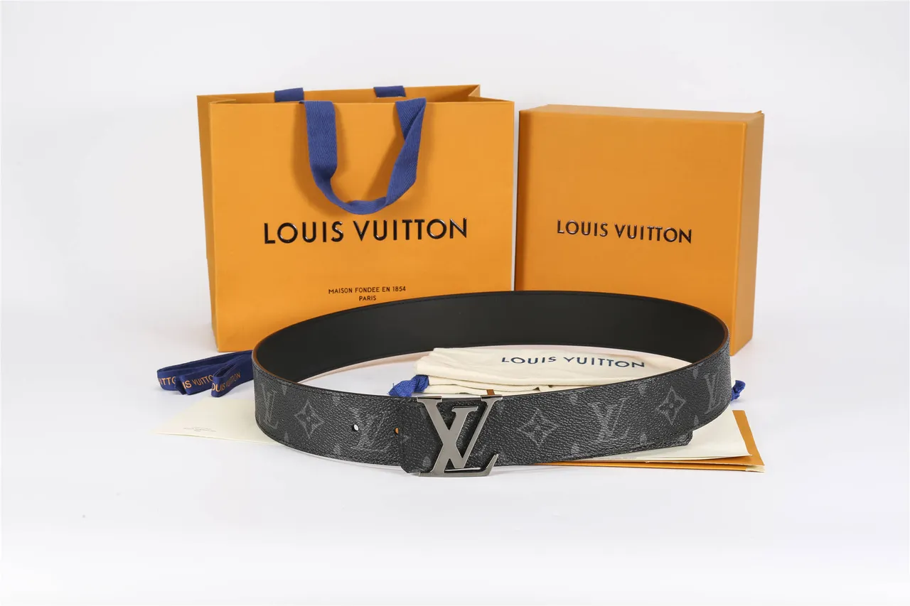 Louis Vuitton Damier Graphite Checkered Leather Belt 2