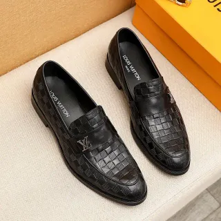 Louis Vuitton Damier লোফার কালো চেকার্ড চামড়া পালিশড মেটাল হার্ডওয়্যার লোফার