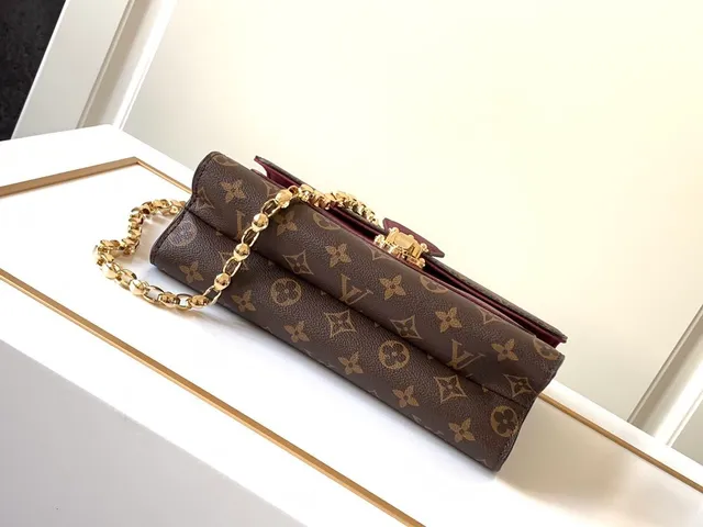 Louis Vuitton Dauphine بني و بورجوندي Monogram حقيبة سلاسل 6