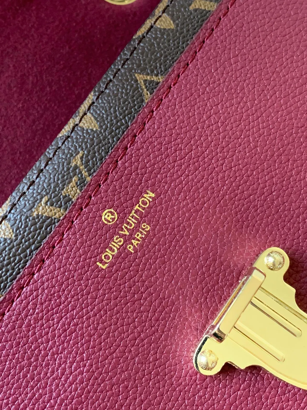 Louis Vuitton Dauphine بني و بورجوندي Monogram حقيبة سلاسل 7