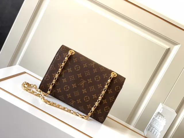 Louis Vuitton Dauphine بني و بورجوندي Monogram حقيبة سلاسل 9