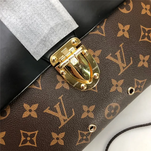 Louis Vuitton Dauphine বাদামী মোনোগ্রাম ক্যানভাস এবং কালো চামড়ার টোট ব্যাগ 4
