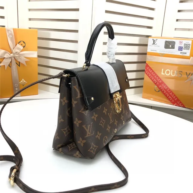 Louis Vuitton Dauphine বাদামী মোনোগ্রাম ক্যানভাস এবং কালো চামড়ার টোট ব্যাগ 6