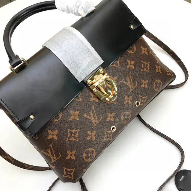 Louis Vuitton Dauphine বাদামী মোনোগ্রাম ক্যানভাস এবং কালো চামড়ার টোট ব্যাগ 7