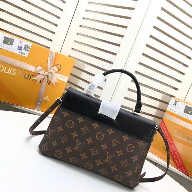 Louis Vuitton Dauphine বাদামী মোনোগ্রাম ক্যানভাস এবং কালো চামড়ার টোট ব্যাগ 8