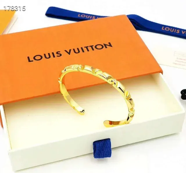 Louis Vuitton Faceted Geometric Open Cuff Bracelets 2