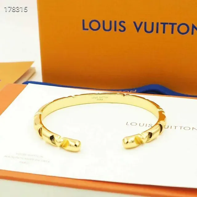 Louis Vuitton Faceted Geometric Open Cuff Bracelets 9