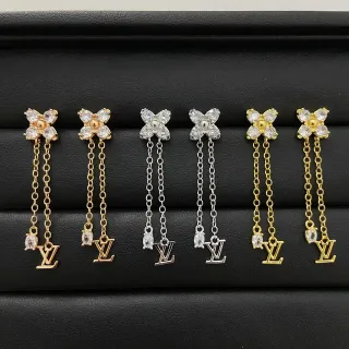 Louis Vuitton أقراط كريستالية زهرية سلسلة متدلية