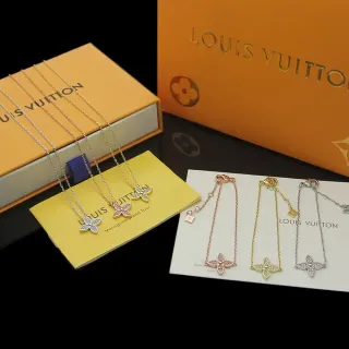 Louis Vuitton Colares pendentes de cristal floral pavê