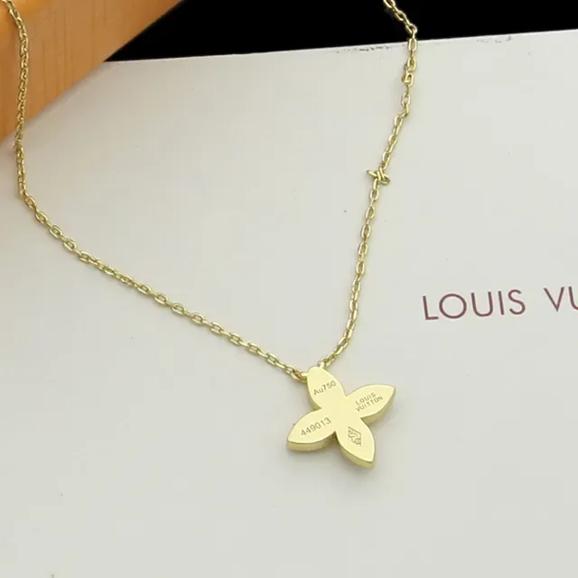Louis Vuitton Floral Pavé Crystal Pendant Necklaces 2