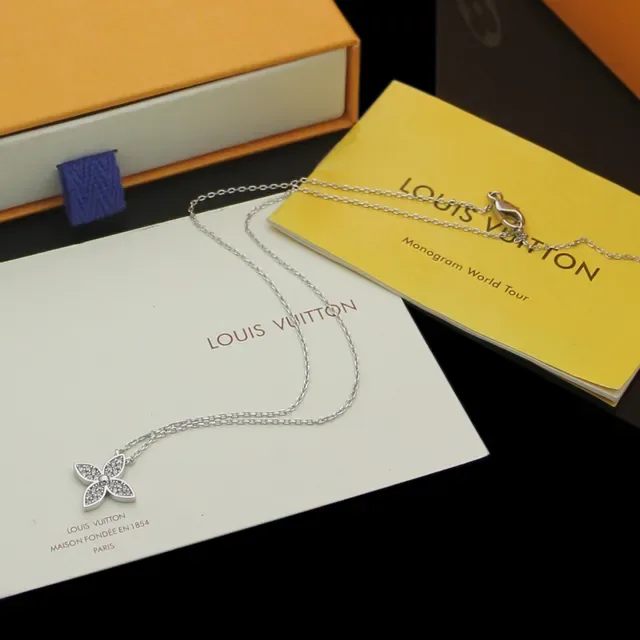 Louis Vuitton Floral Pavé Crystal Pendant Necklaces 6