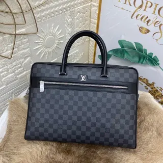 Louis Vuitton Initiales Damier Graphite 格子帆布手提包