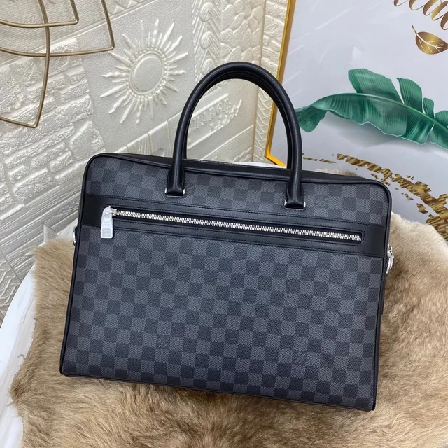 Louis Vuitton Initiales Damier Graphite চেকড ক্যানভাসের টোট ব্যাগ 2