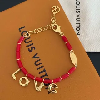 Louis Vuitton LOVE सلسलة خرز أحمر ذهبي اللون