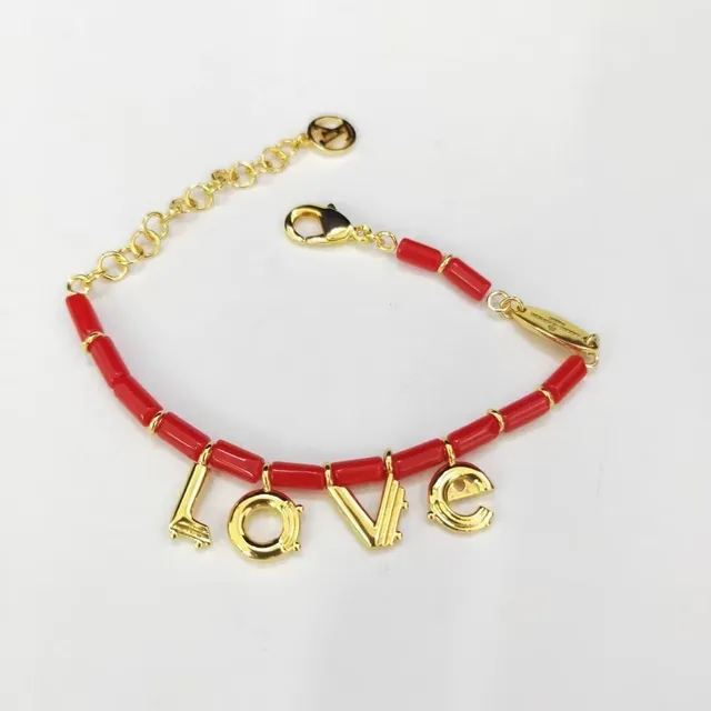 Louis Vuitton LOVE सلسलة خرز أحمر ذهبي اللون 2