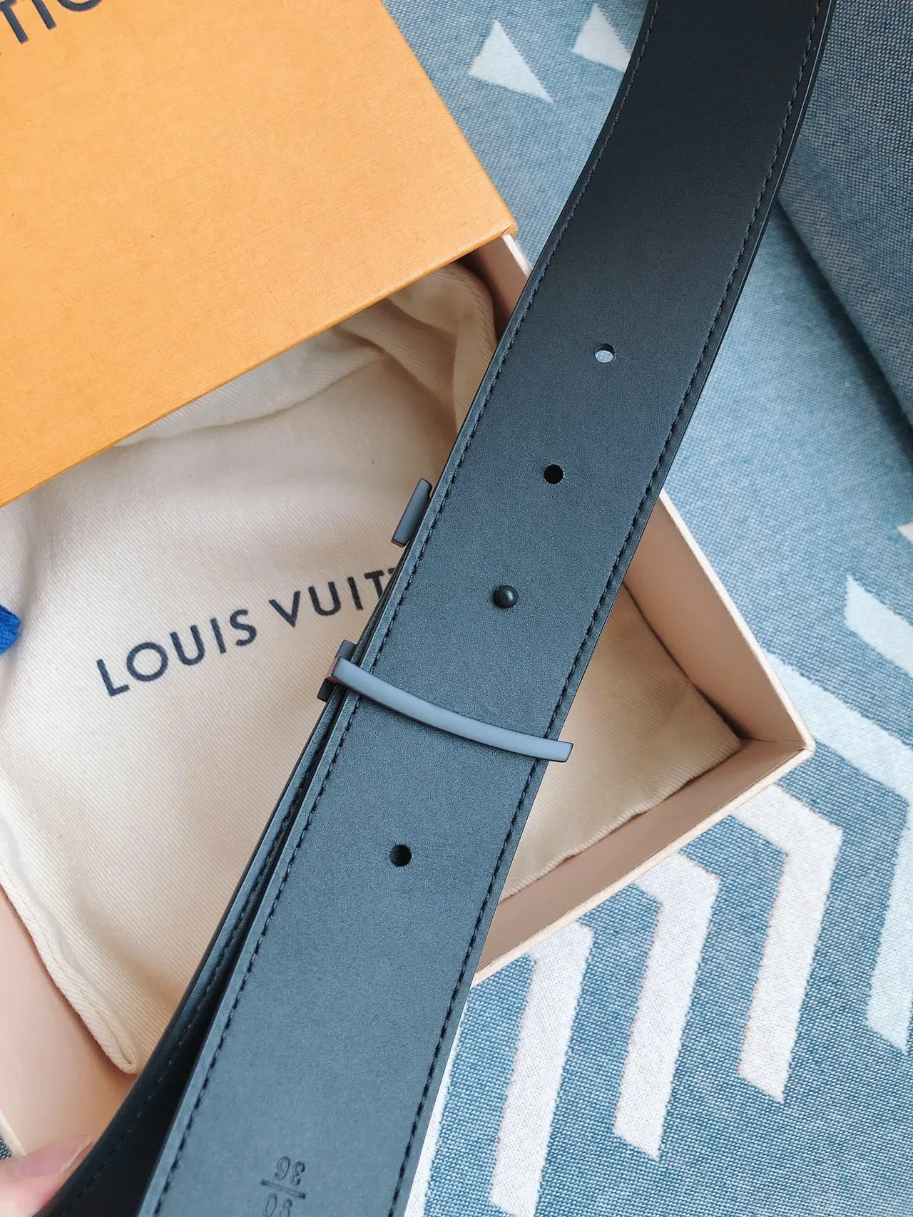Louis Vuitton LV Belt Brown Black Monogram Coated Canvas Gradient Metal Buckle Leather Belt 7