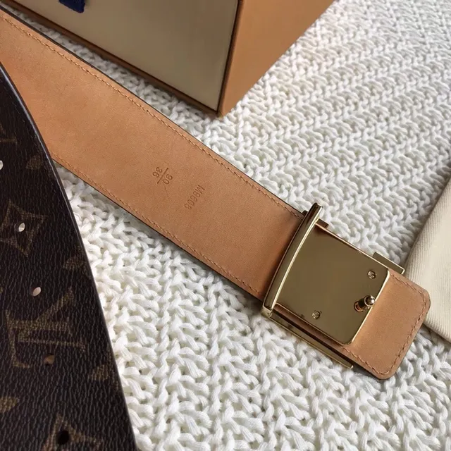 Louis Vuitton LV Belt Monogram Canvas Brown Leather Belt 4