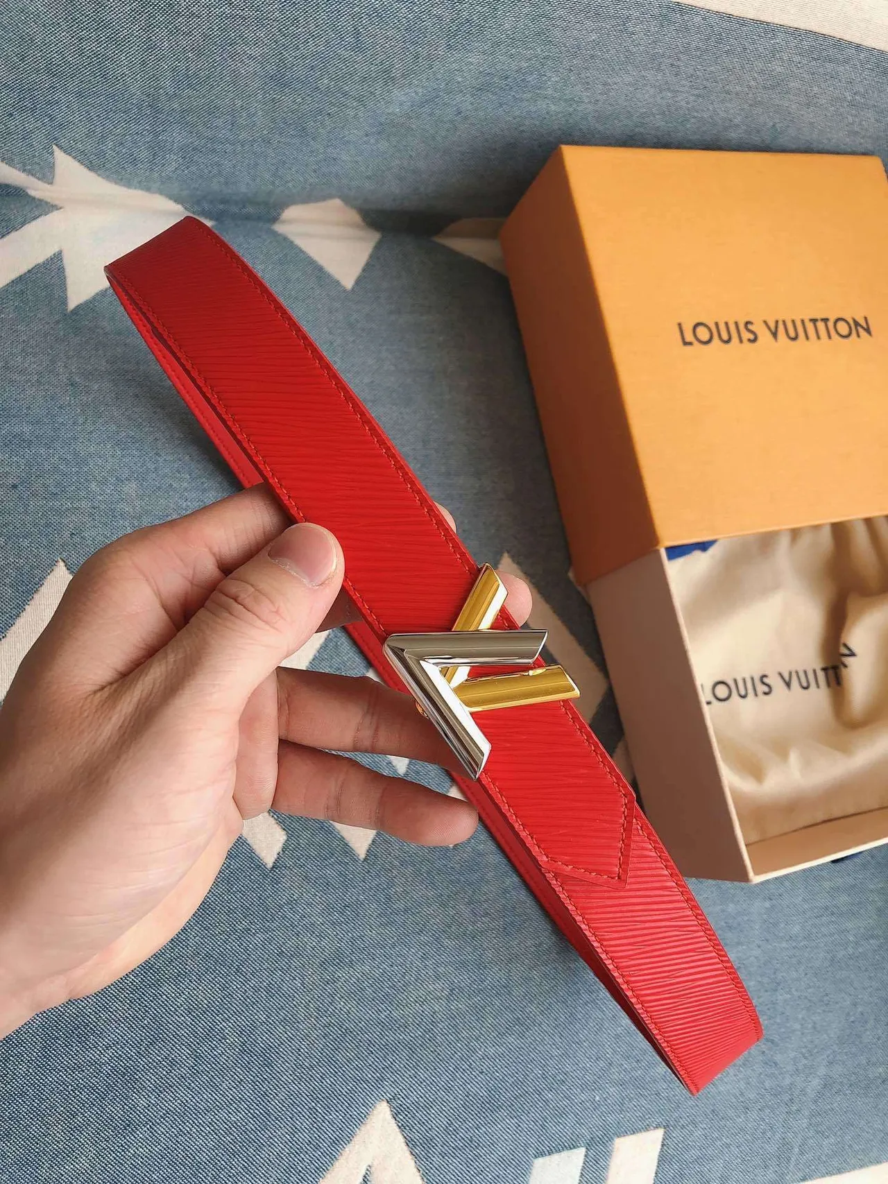 Louis Vuitton LV Belt Twist Red Epi Leather Belt 3