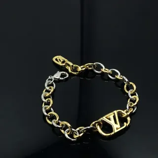 Louis Vuitton LV سلسلة ثنائي اللون ذهب وفضة سوار