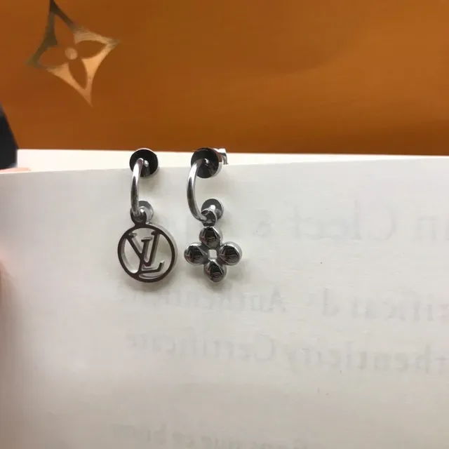 Louis Vuitton LV Circle and Flower Gold-Tone Earrings 2