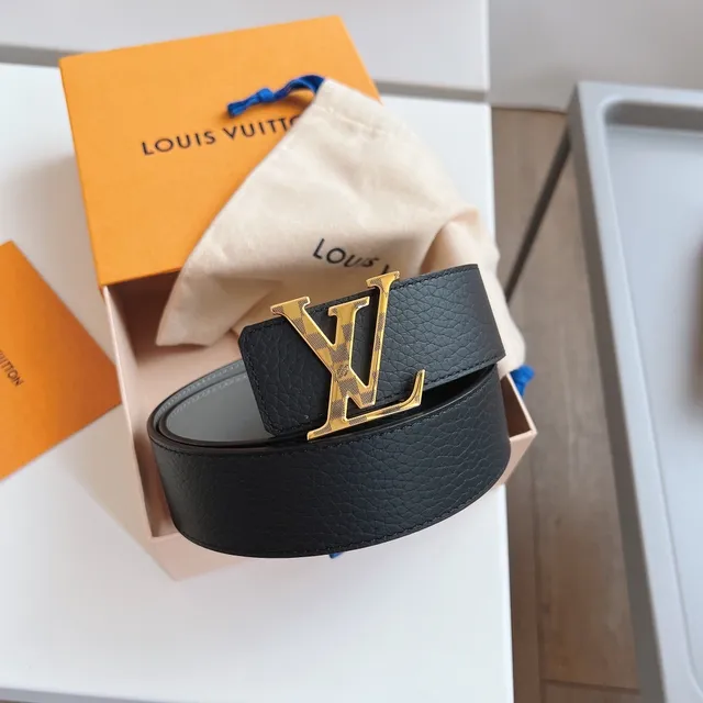 Louis Vuitton LV Initiales Black and Gray Leather Belt 4