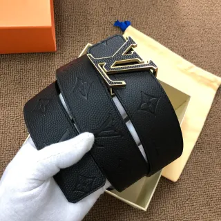 Louis Vuitton LV Initiales Black Monogram Leather Belt