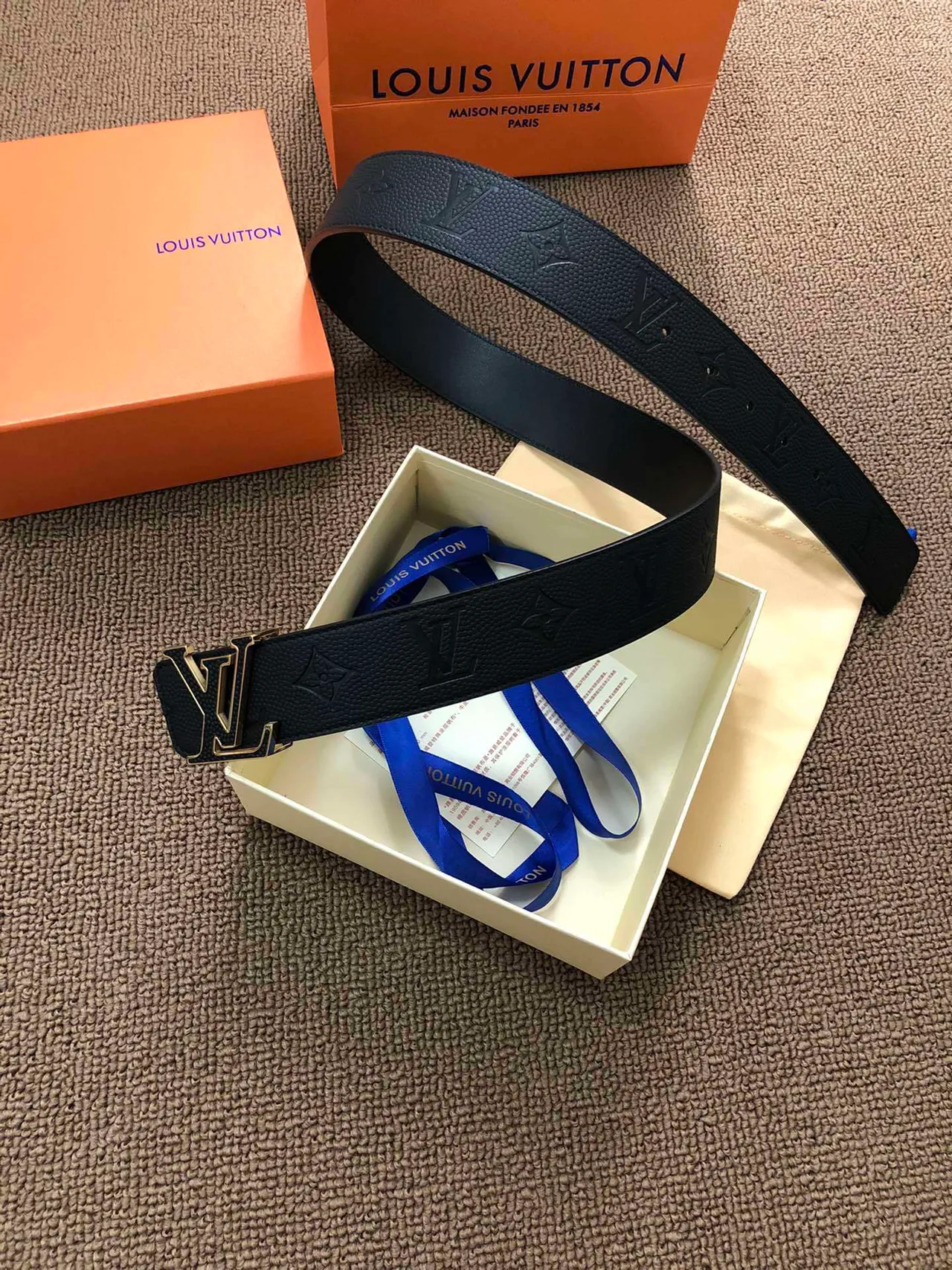 Louis Vuitton LV Initiales Black Monogram Leather Belt 5