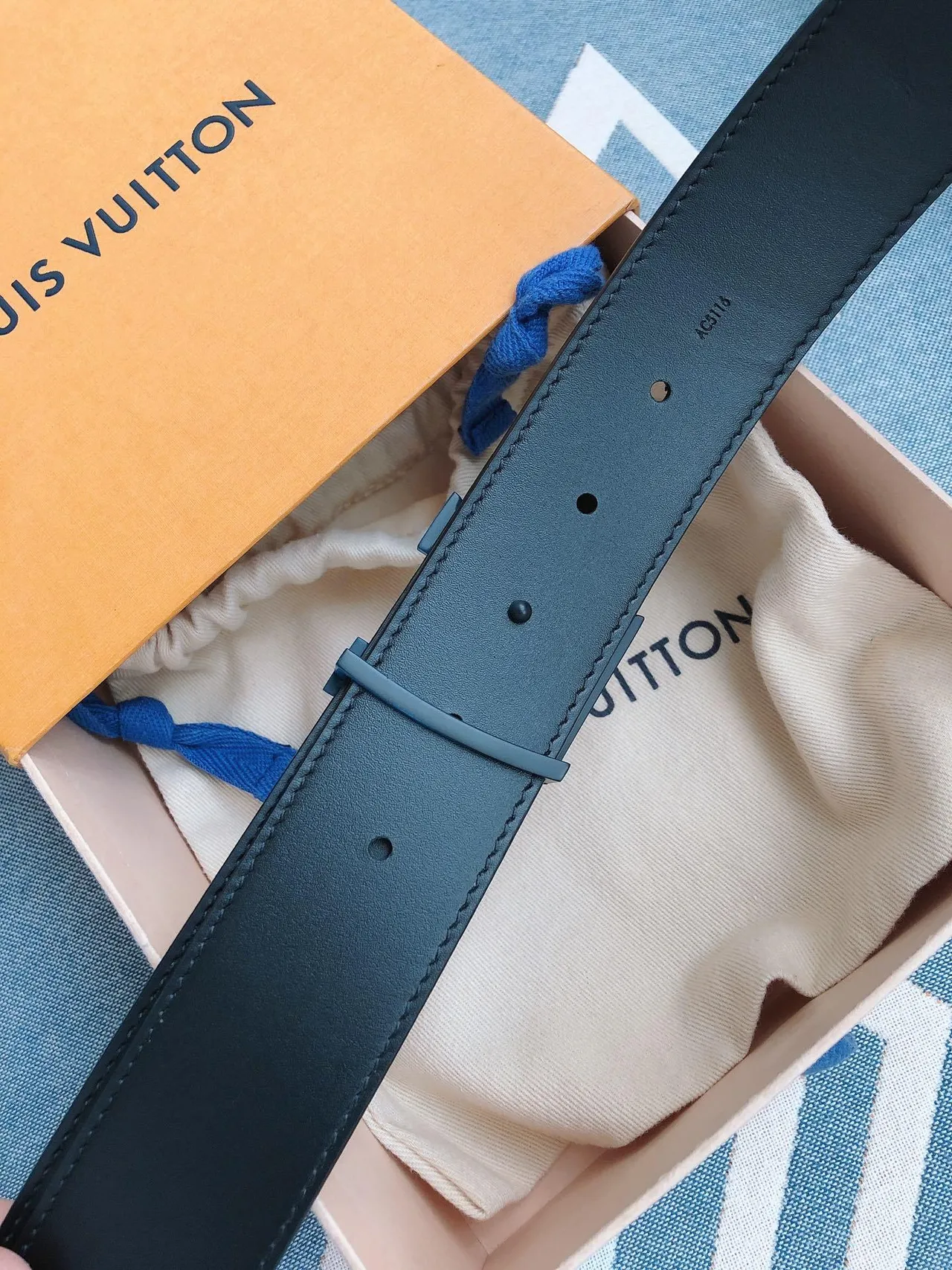 Louis Vuitton LV Initiales Damier Graphite Reversible Leather Belt 4