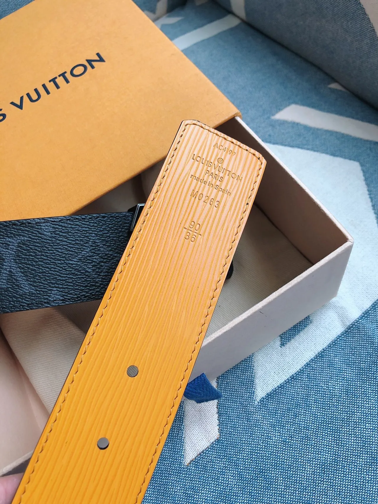Louis Vuitton LV Initiales Monogram চামড়ার বেল্ট 4