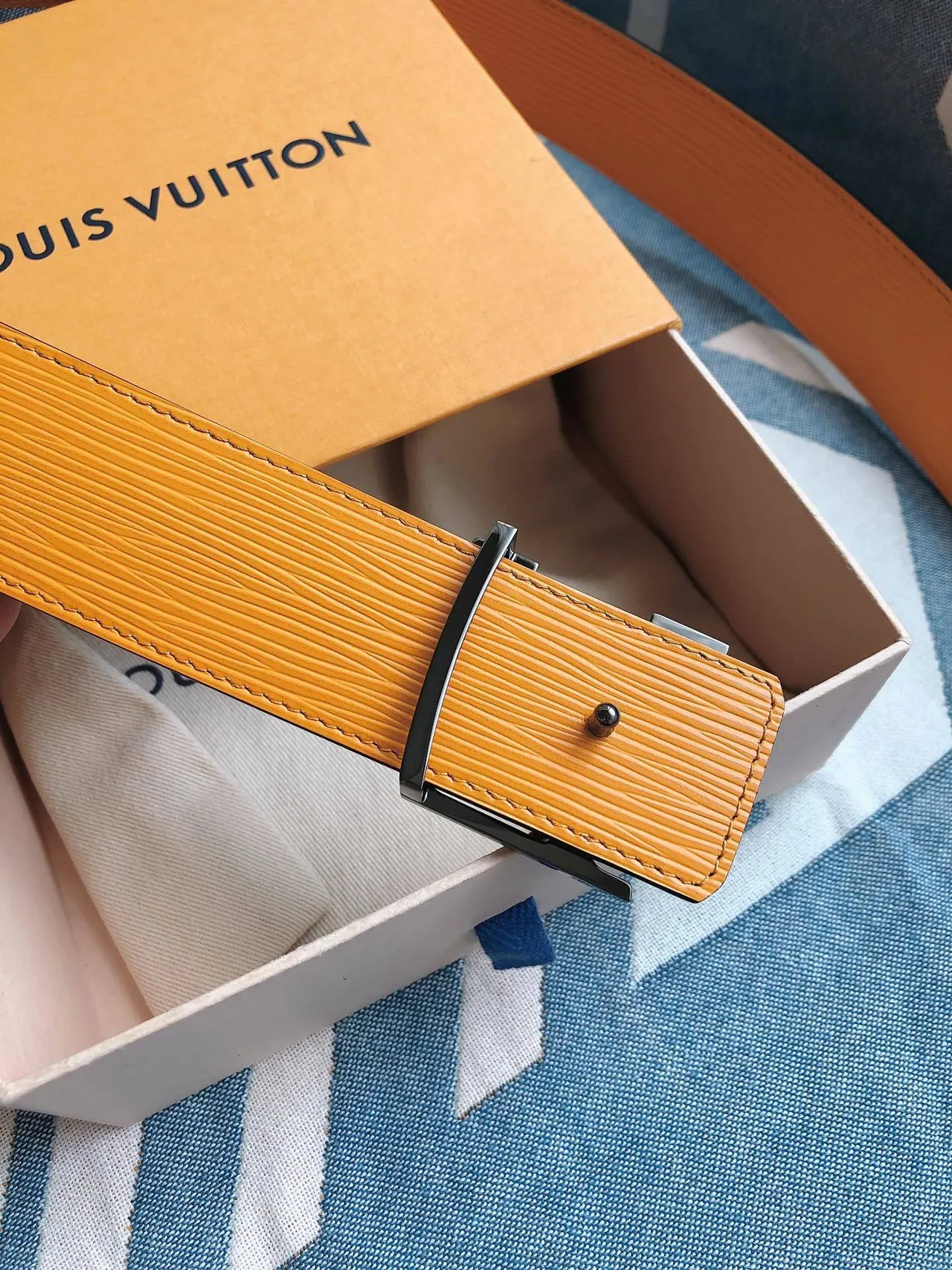 Louis Vuitton LV Initiales Monogram চামড়ার বেল্ট 5