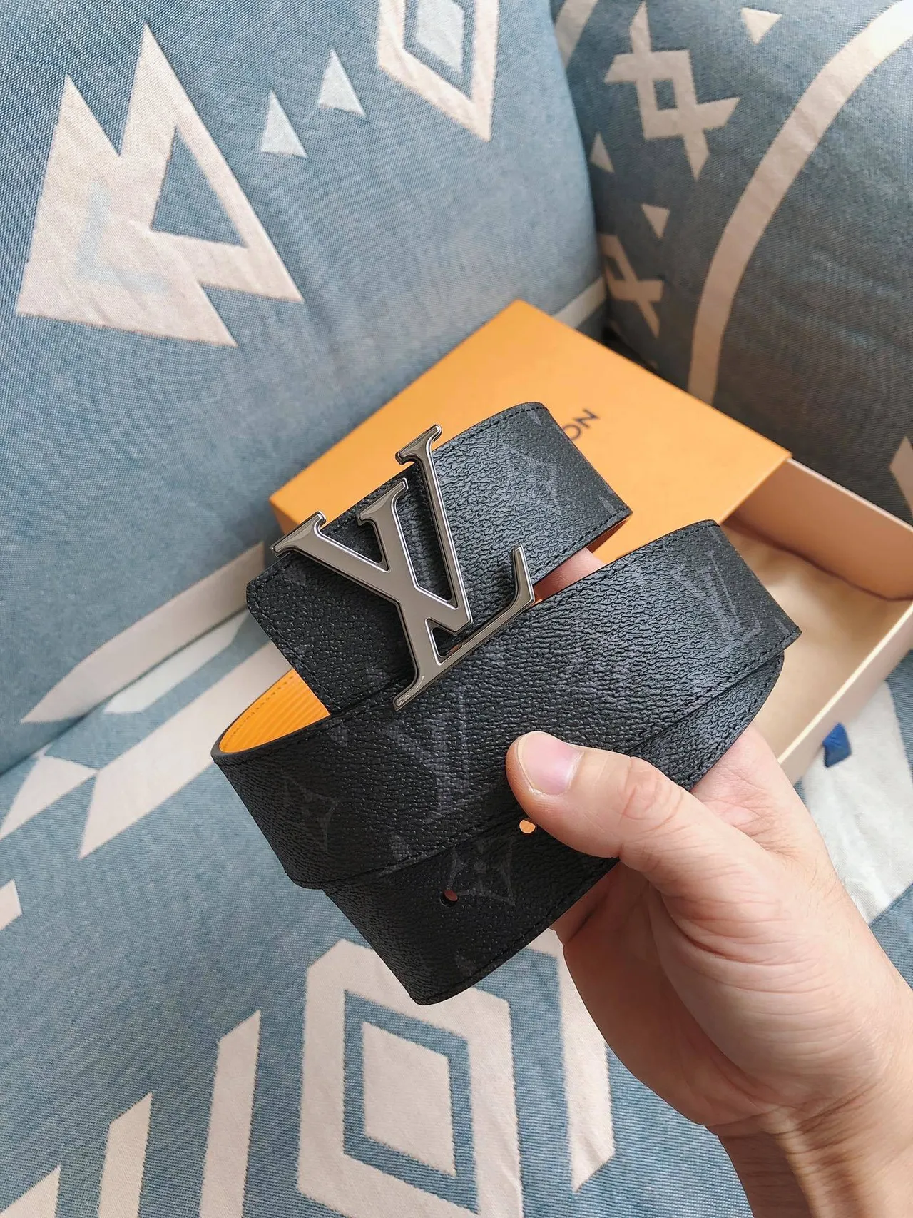 Louis Vuitton LV Initiales Monogram চামড়ার বেল্ট 7