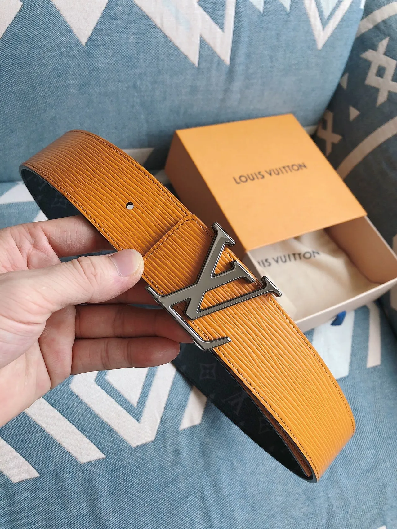Louis Vuitton LV Initiales Monogram চামড়ার বেল্ট 8