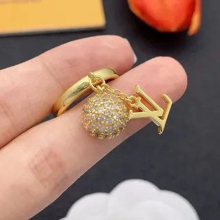 路易威登 LV 印花 魅力戒指 金银色 帕维水晶球戒指