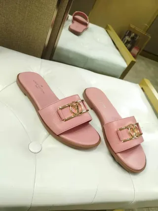 Louis Vuitton LV Slide Pink Leather Slippers 5