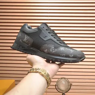 Louis Vuitton LV Trainer Negro Gris Monogram Canvas Mesh Overlay Lifestyle Sneakers