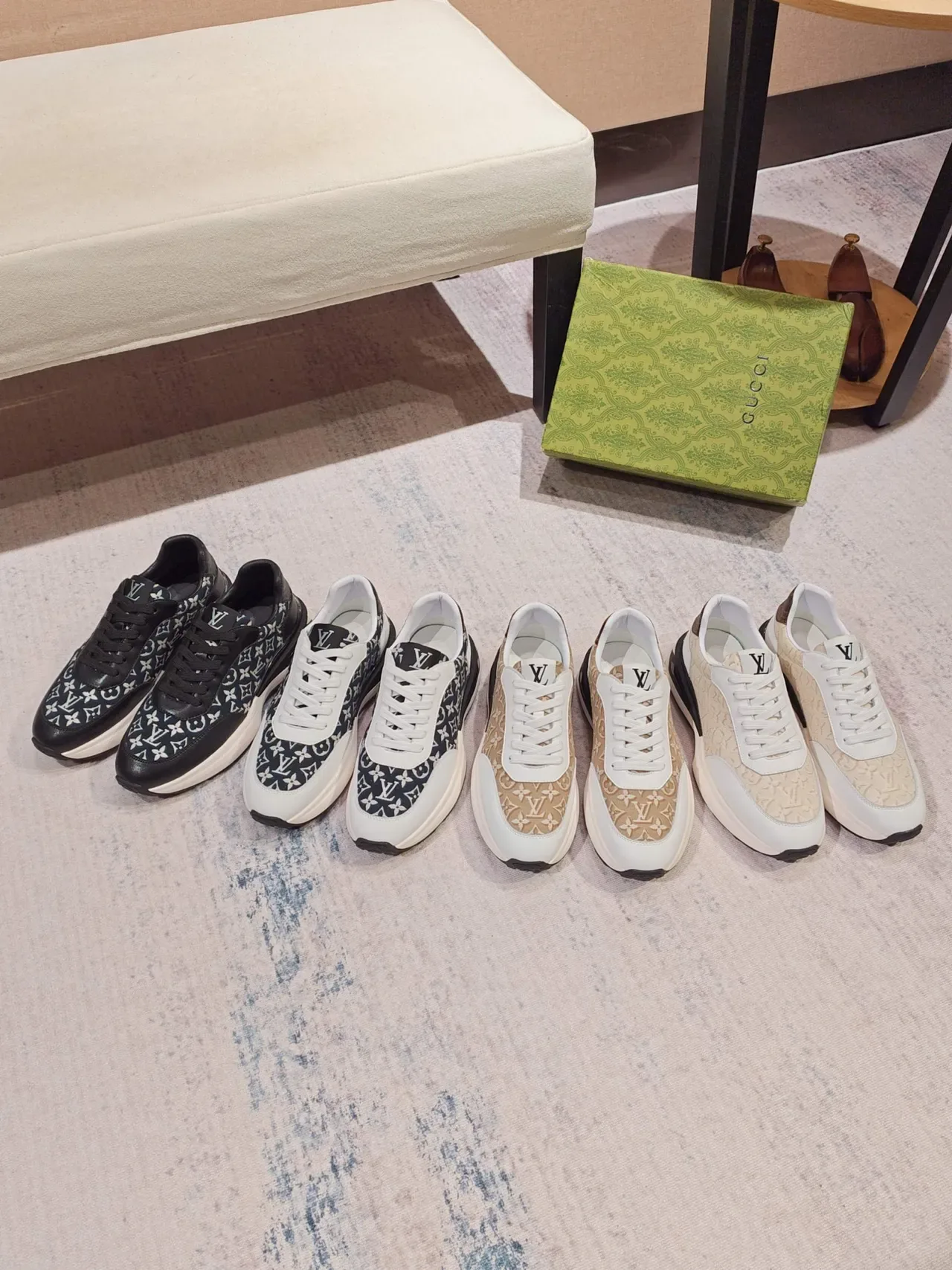 Louis Vuitton LV Trainer কালো নেভি মোনোগ্রামড টেক্সটাইল স্মুথ লেদার ওভারলে লাইফস্টাইল স্নিকার 2