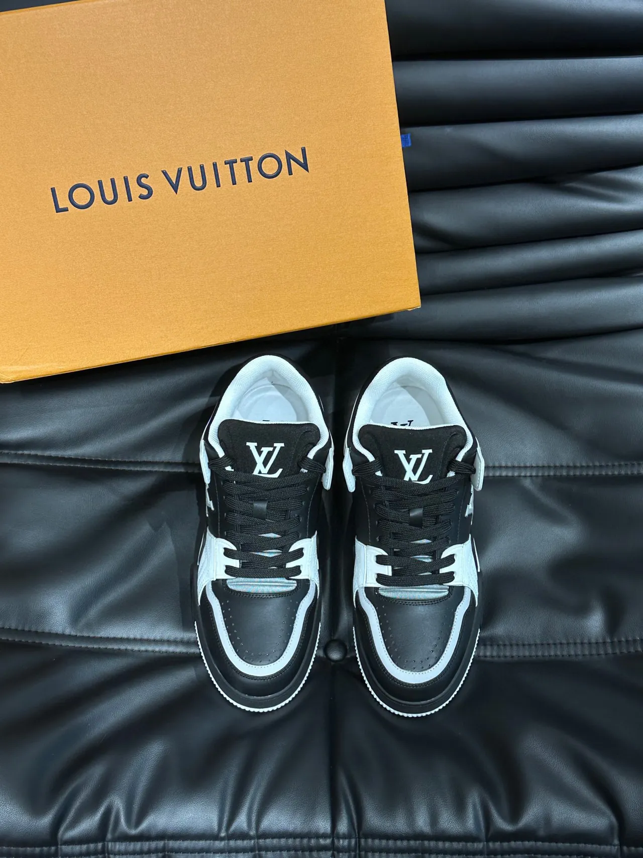 Louis Vuitton LV Trainer Black White Multi-Panel Leather Construction Monogram Logo Accent Lifestyle Sneakers 2