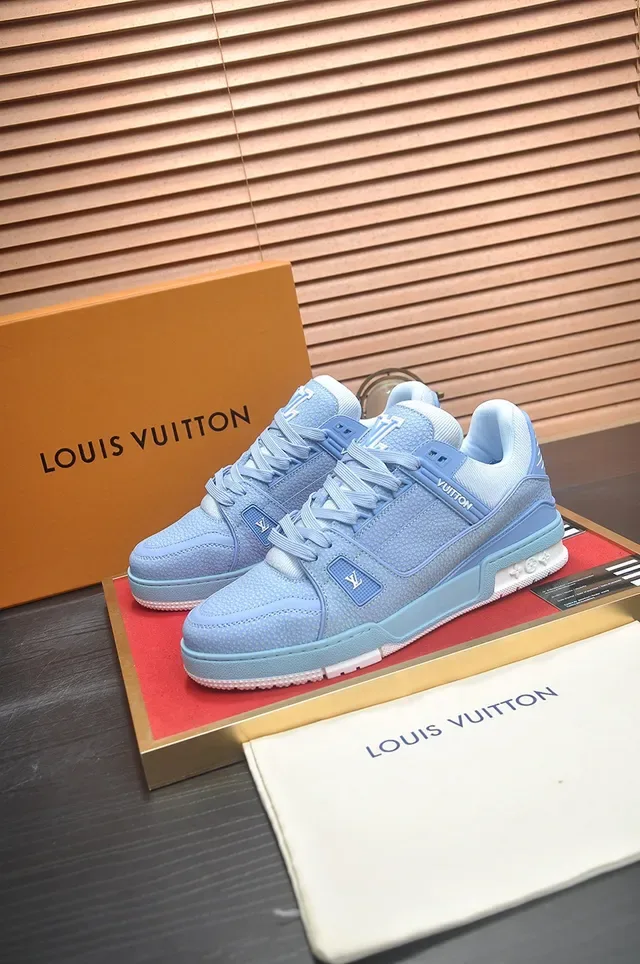 Louis Vuitton LV Trainer Blue White Low-Top Layered Midsole Lifestyle Sneakers 4
